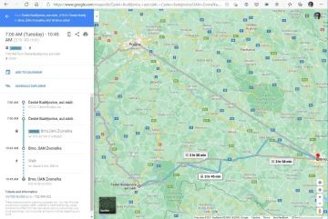 Google Mapy: detail spoje